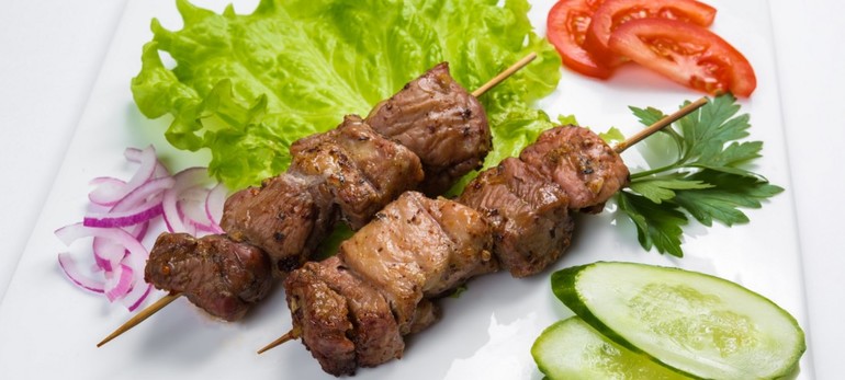 Готовый шашлык из мяса